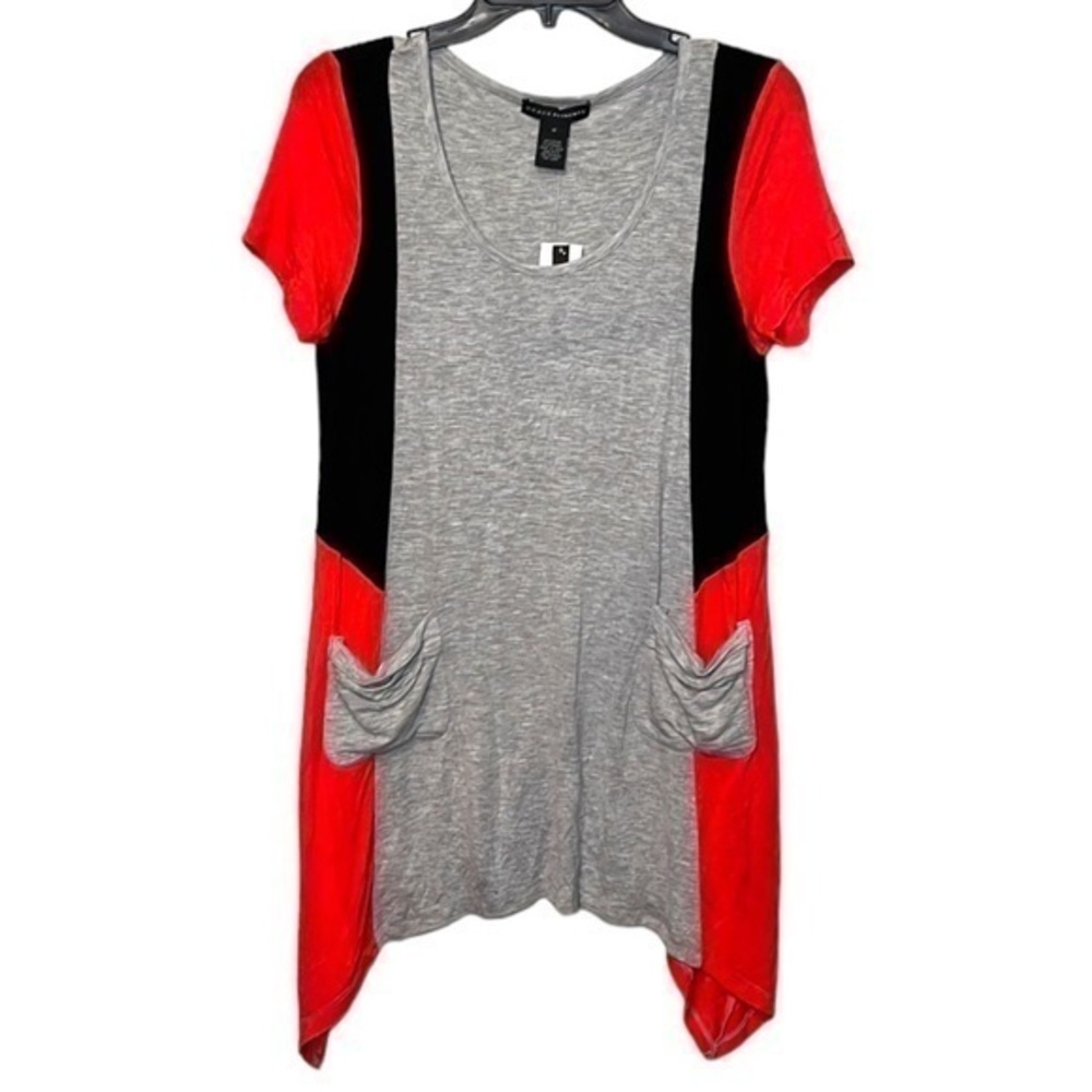 GRACE ELEMENTS Short Sleeve Tunic Top from Macy’s, with pockets, medium